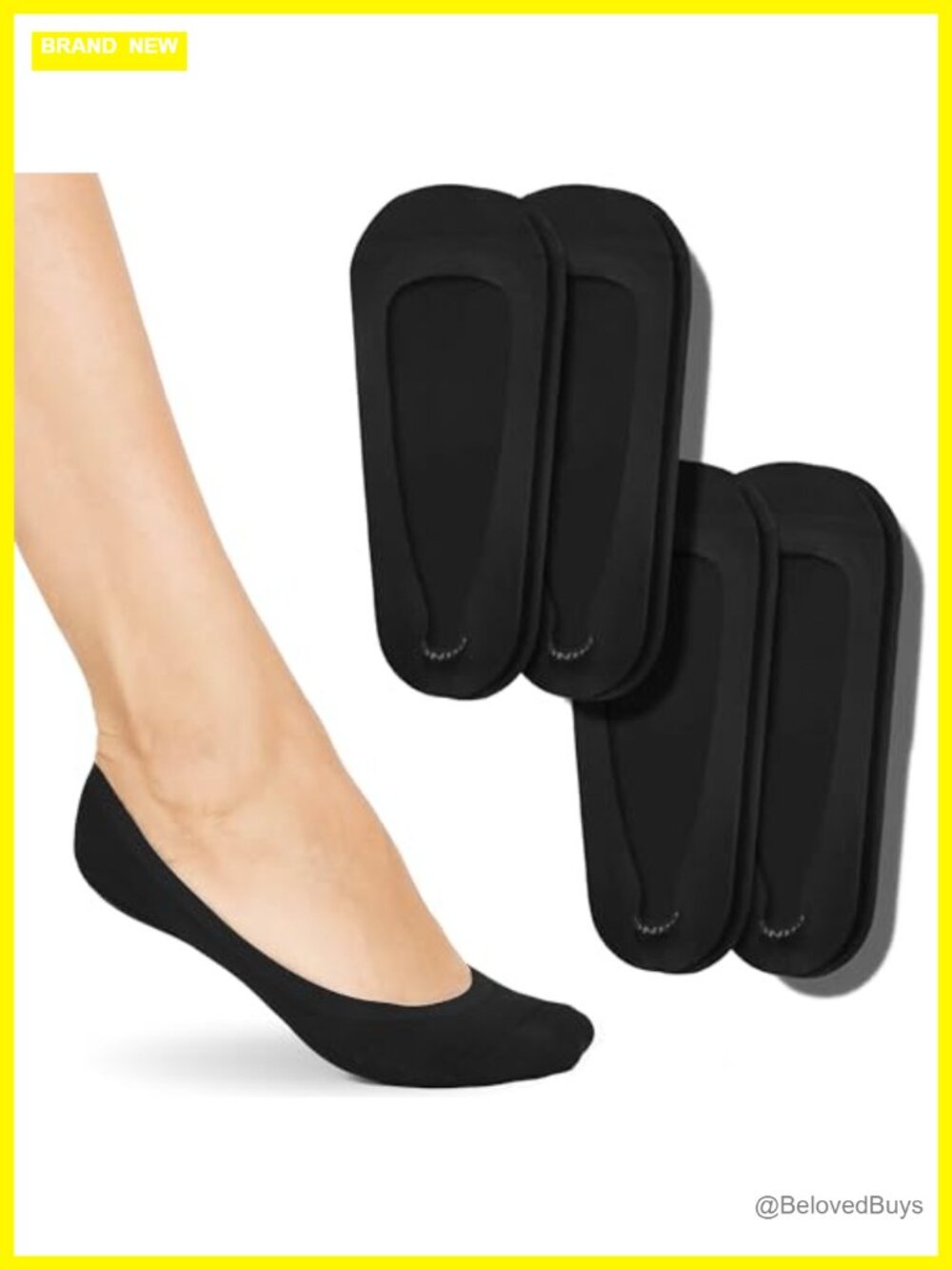 Low-Cut No Show Socks 4 Pairs Non Slip Silicone Grip Liner Socks